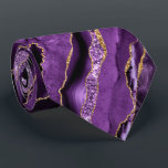 Agate violet violet or Parties scintillant Cravate<br><div class="desc">Agate Violet violet Parties scintillant or Geode Sparkle Marbre Personnalisé Anniversaire - Anniversaire ou Mariage Cadeau / Fournisseur - Ou Ajouter Votre Nom - Texte - Faire Votre Cadeau Spécial - Redimensionner et déplacer ou supprimer et ajouter du texte / des éléments avec outil de personnalisation. Conception par MIGNED. S'il...</div>