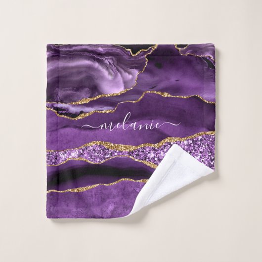 Agate Violet violet or Parties scintillant Géode N (Gant de toilette)