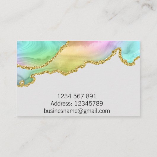 Agate Visitekaartje (Achterkant)