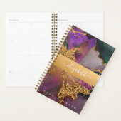 Agate waterverf goud paarse blauw groen op maat planner (Display)