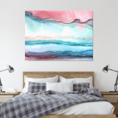 Agate Waterverf stijl Canvas Afdruk (Insitu (Slaapkamer))