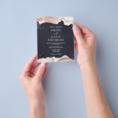 Agate Witte Roze Gouden Budget Bruiloft Flyer (Hand)