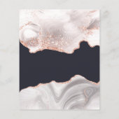 Agate Witte Roze Gouden Budget Bruiloft Flyer (Achterkant)