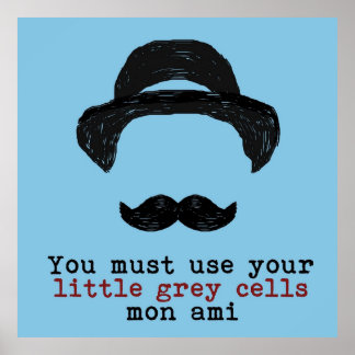Agatha Christie Hercule Poirot Little Gray Cells Poster