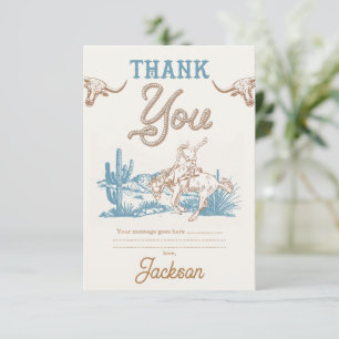 Agave Blue Green Cowboy Bedankt Card
