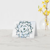 Agave dans la carte de voeux enneigée (Fleur jaune)