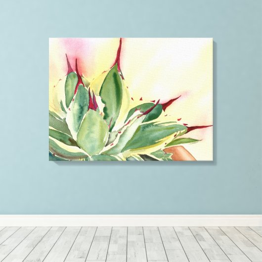 Agave Waterverf door Debra Lee Baldwin Canvas Afdruk (Insitu (Houten vloer))