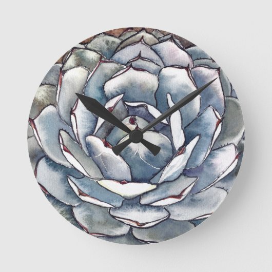 Agave waterverf muur klok (Voorkant)