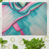 Agave waterverf sappige kunst theedoek (Gevouwen)