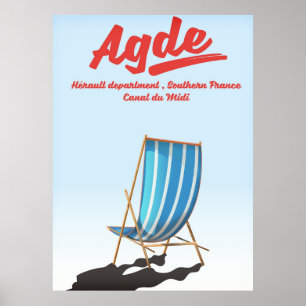 Agde, departement Hérault in Zuid-Frankrijk, reisb Poster