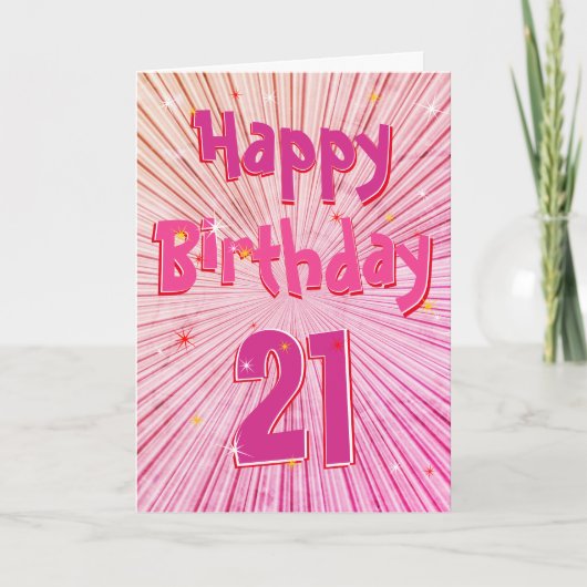 Age 21 Fun 3D Rose Candy 21e Anniversaire Carte (Devant)