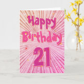 Age 21 Fun 3D Rose Candy 21e Anniversaire Carte (Fleur jaune)