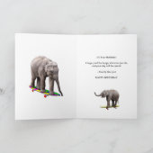 Âge 2, une carte d'anniversaire d'éléphants heureu (Intérieur)