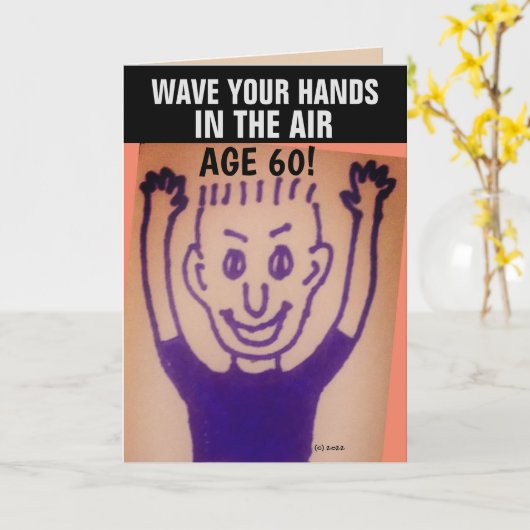 ÂGE 60 CINQUANTE ANNIVERSAIRE FUNNY Cartes de voeu (Fleur jaune)