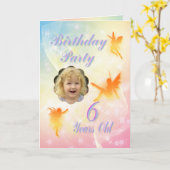 Âge 6, fée carte d'anniversaire (Fleur jaune)