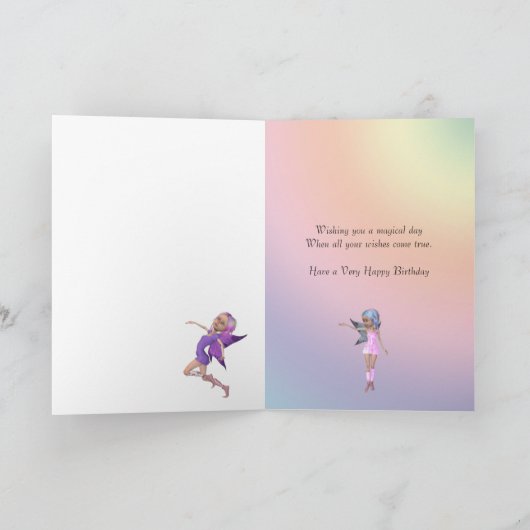 Âge 7, fée carte d'anniversaire (Intérieur)