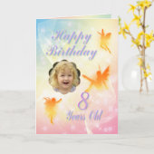 Âge 8, fée carte d'anniversaire (Fleur jaune)