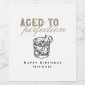 Âgé à la perfection Anniversaire Étiquettes de vin (Étiquettes simples)
