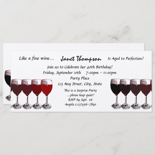 Âgé à la perfection/ Invitation d'anniversaire (Devant / Derrière)