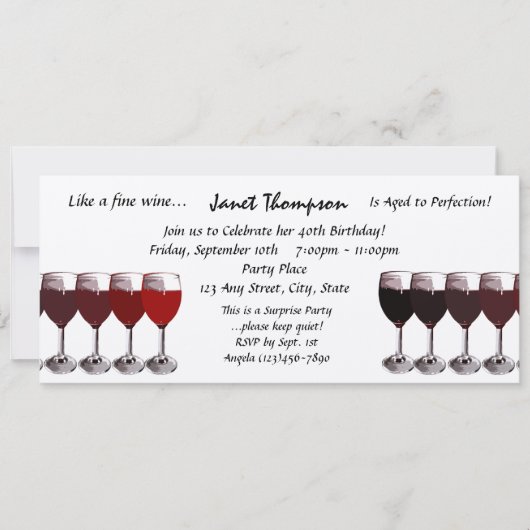 Âgé à la perfection/ Invitation d'anniversaire (Devant)