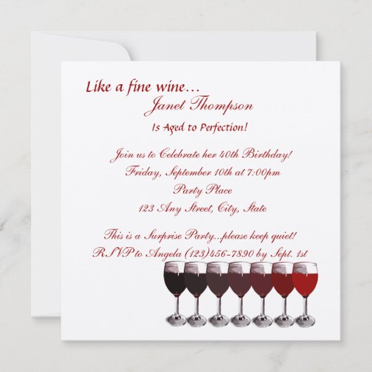 Âgé à la perfection/ Invitation d'anniversaire (Devant)