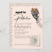 Âgé à la perfection Invitation de fête d'anniversa (Devant / Derrière)