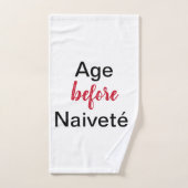Âge avant naïveté (Serviette à main)