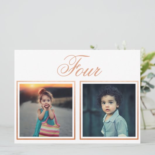 Âge du marié Élégant numéro de table en or rose (Debout devant)