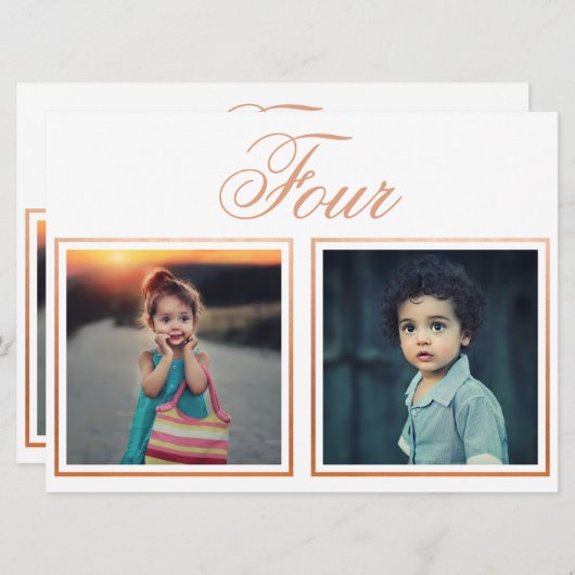 Âge du marié Élégant numéro de table en or rose (Devant / Derrière)