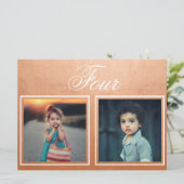 Âge du marié Élégant numéro de table en or rose (Debout devant)