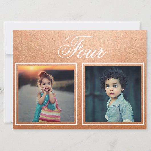 Âge du marié Élégant numéro de table en or rose (Devant)