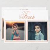 Âge du marié Élégant numéro de table Rose Gold (Devant / Derrière)