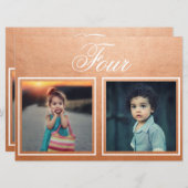 Âge du marié Élégant numéro de table Rose Gold (Devant / Derrière)