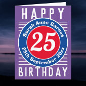 Âge, nom et date sur une carte d'anniversaire de 2