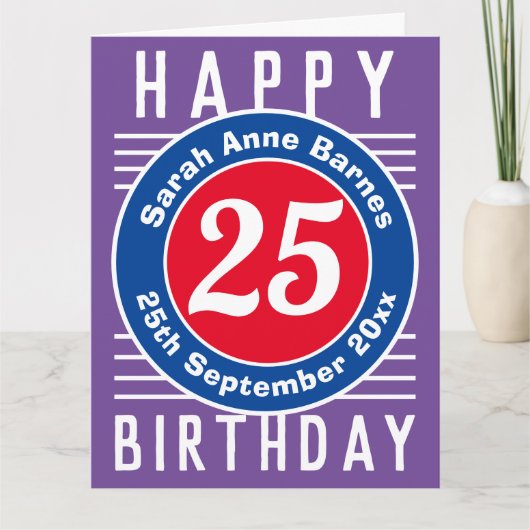 Âge, nom et date sur une carte d'anniversaire de 2 (Devant)