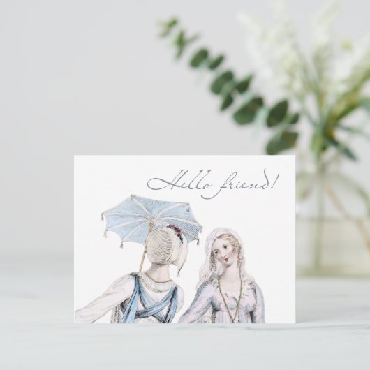 Age of Jane Austen Regency Hello Friend Carte post (Debout devant)