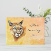 Âge personnalisé Anniversaire Invitation Cougar Hu (Debout devant)