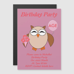 Âge personnalisé Invitations de la fête du hibou d