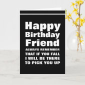 Age Si Vous Tombez Drôle Bonne Carte Ami Anniversa (Fleur jaune)