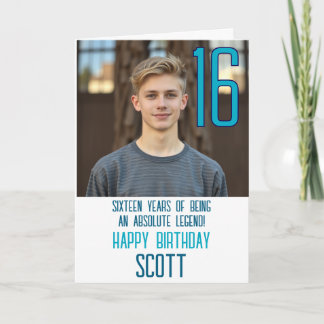 Age Sixteen Photo Birthday Card Kaart