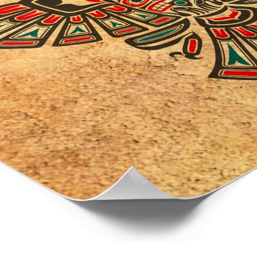 Aged and Worn Haida Two Headed Spirit Bird Poster (Hoek)