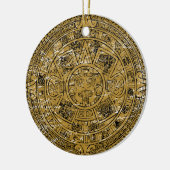 Aged Aztec Sun Stone Calendar Keramisch Ornament (Links)