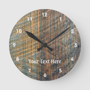 Aged Barn Wood Pattern Ronde Klok