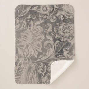 Aged Floral Sherpa Deken