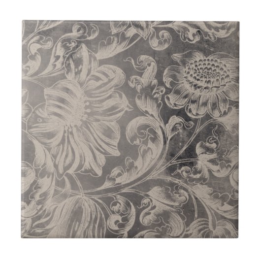 Aged Floral Tegeltje (Voorkant)
