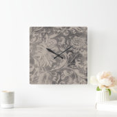 Aged Floral Vierkante Klok (Huis)