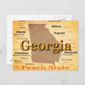 Aged Georgia State Pride Map Silhouette Briefkaart (Voorkant / Achterkant)
