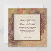 Aged Grape Vineyard Wedding Invitation Kaart (Achterkant)