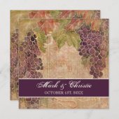 Aged Grape Vineyard Wedding Invitation Kaart (Voorkant / Achterkant)
