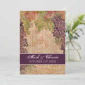 Aged Grape Vineyard Wedding Invitation Kaart (Staand voorkant)